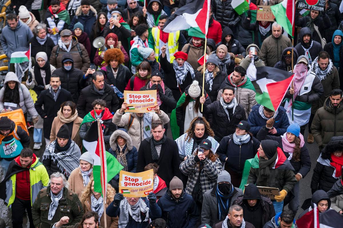 Das «Palästina Komitee Zürich» ruft für den 27. Januar zu einer Grossdemo für Palästina auf. Im Bild: Pro-palästinensische Demonstration in Brüssel, 21. Januar 2024.