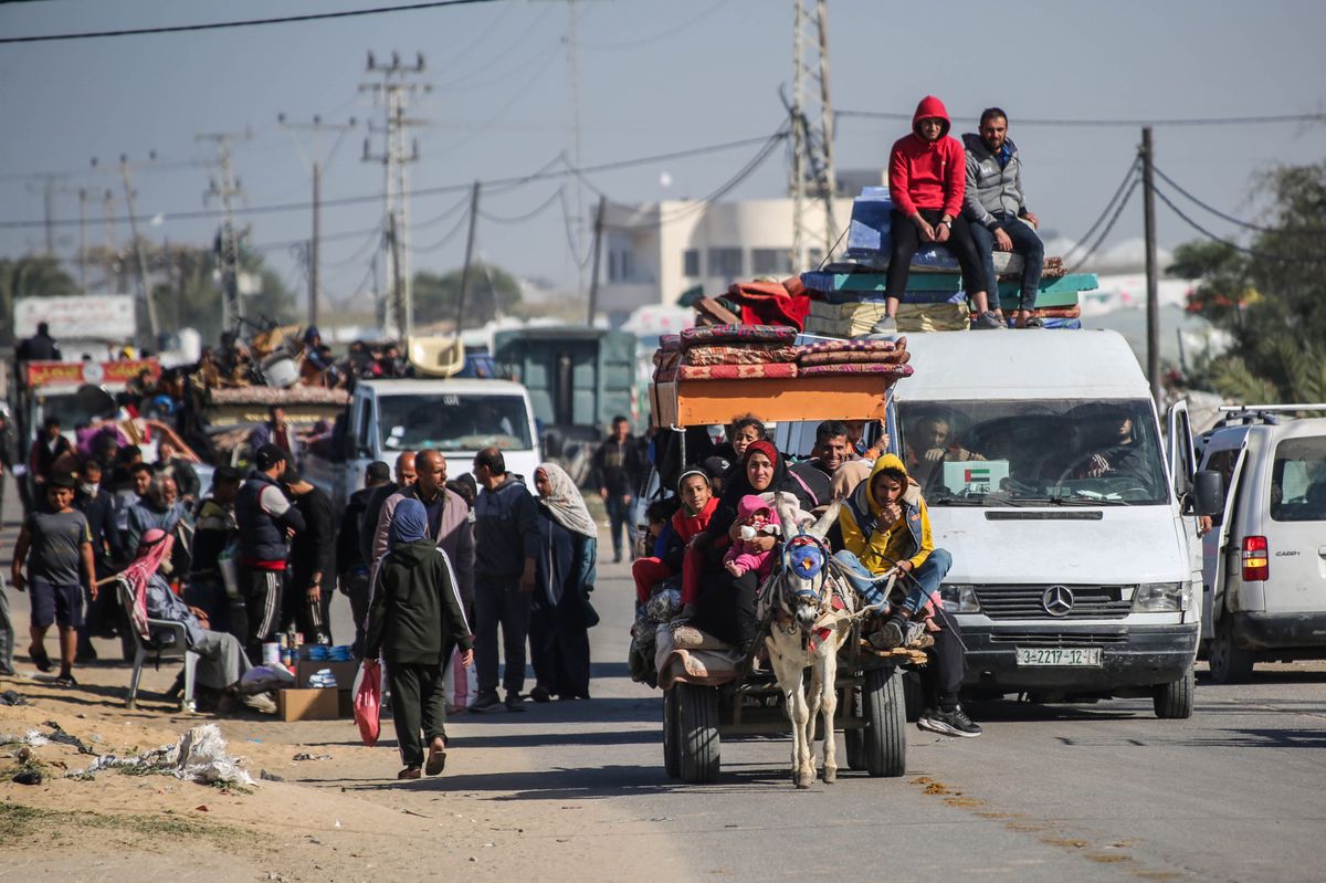 Katastrophale Zustände für die Zivilbevölkerung: Vertriebene aus Khan Younis auf dem Weg nach Rafah.