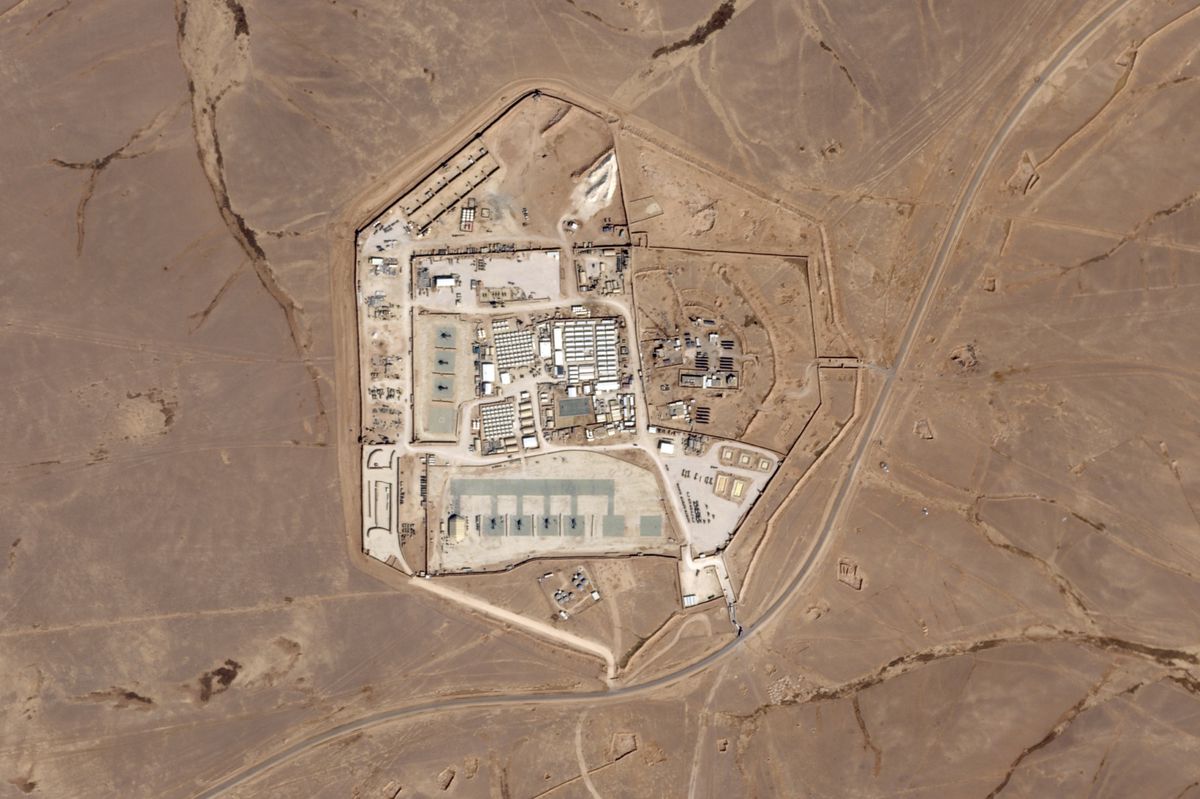 Satellitenfoto der als Tower 22 bekannten Militärbasis im Nordosten Jordaniens.