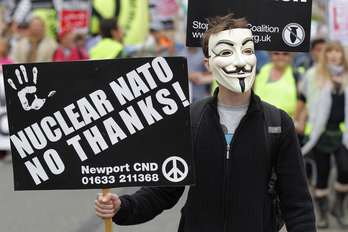 Im August 2014 demonstrierten Hunderte gegen Nuklearwaffen in Newport, einer Stadt in Wales.