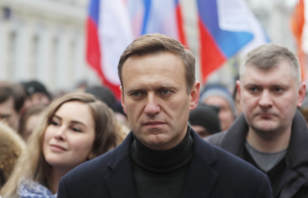 Nawalny im Jahr 2020 bei einer Demonstration in Moskau. Wenig später wurde er vergiftet und aus Russland ausgeflogen, um in einem deutschen Spital behandelt zu werden.
