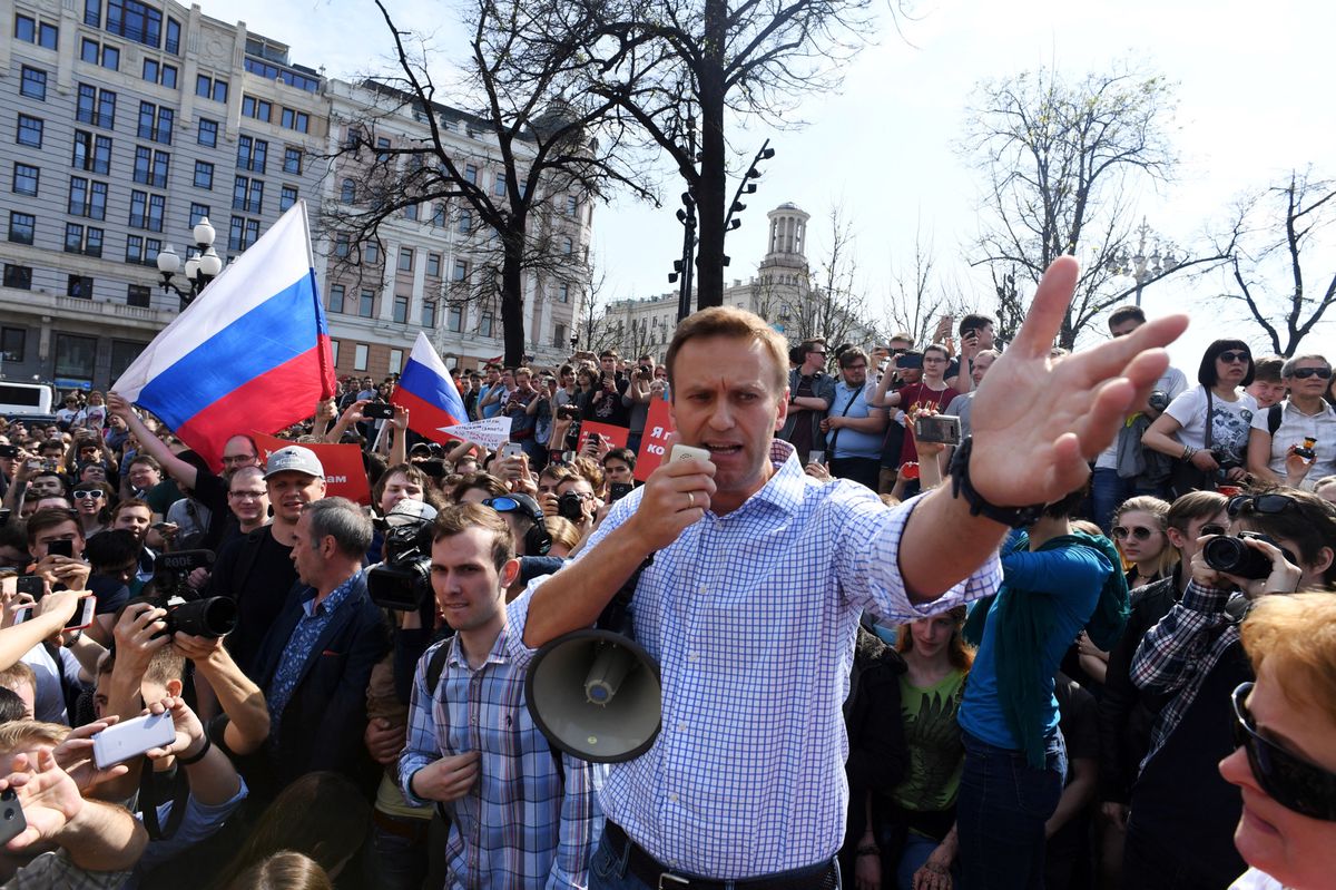 Ein Politiker, der die Massen begeistern konnte: Alexei Nawalny bei einer Demonstration 2018 in Moskau.