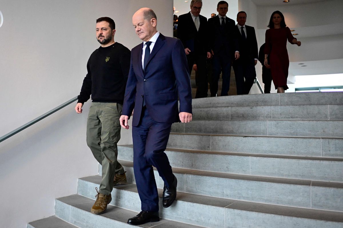 Verbündete, auf Gedeih und Verderb: Der ukrainische Präsident Wolodimir Selenski (links) besuchte Olaf Scholz Mitte Februar im Kanzleramt in Berlin. Auch über den Taurus wurde geredet.