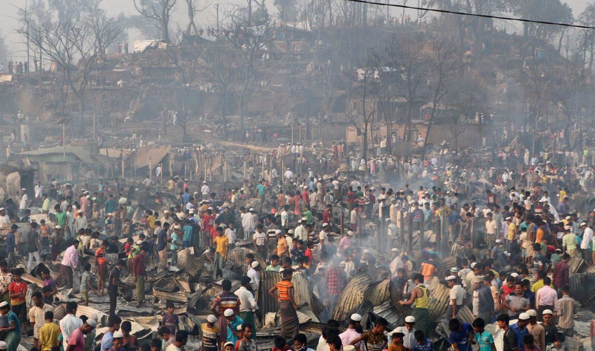 Rohingya-Flüchtlinge im Flüchtlingslager Balukhali im südlichen Bangladesh.