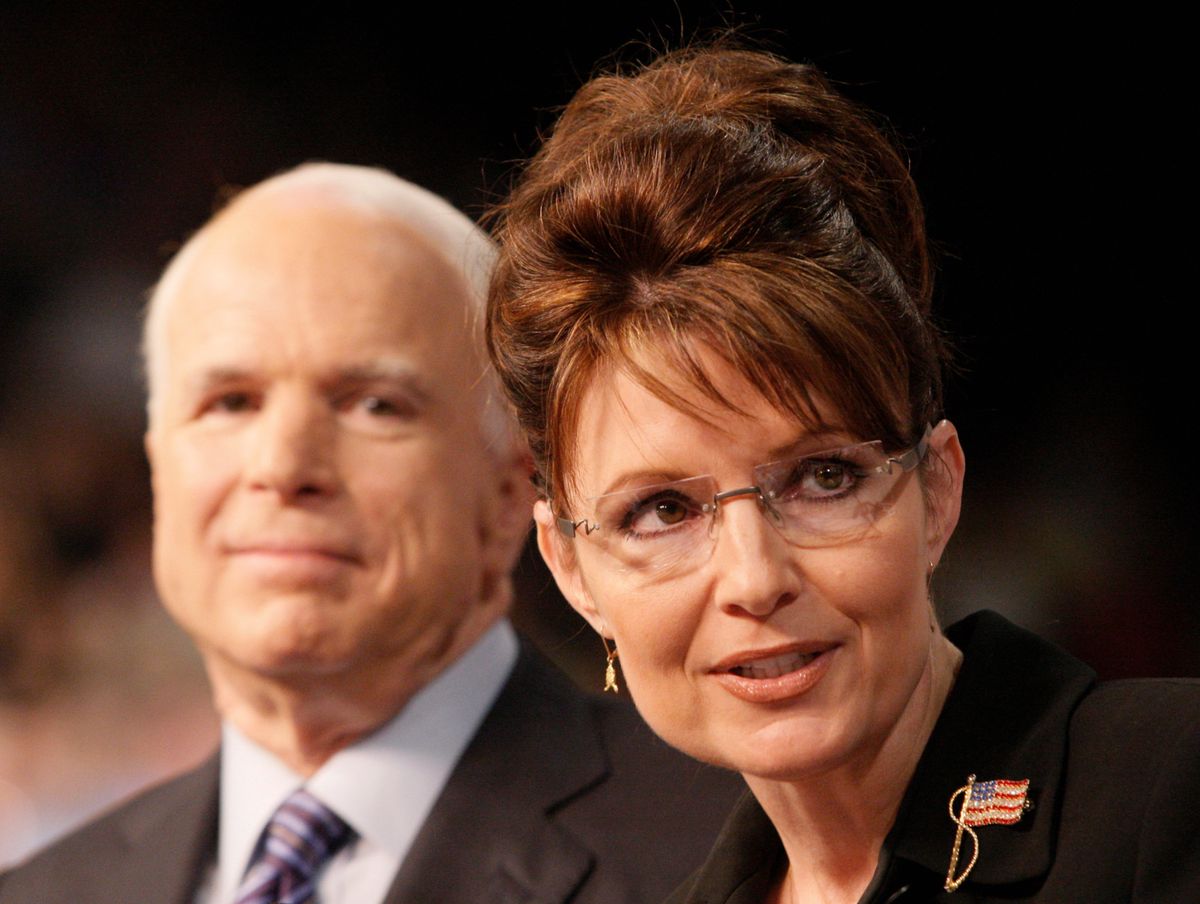 Ikone der Tea Party: Sarah Palin – hier als «running mate» von Präsidentschaftskandidat John McCain, 29. August 2008.