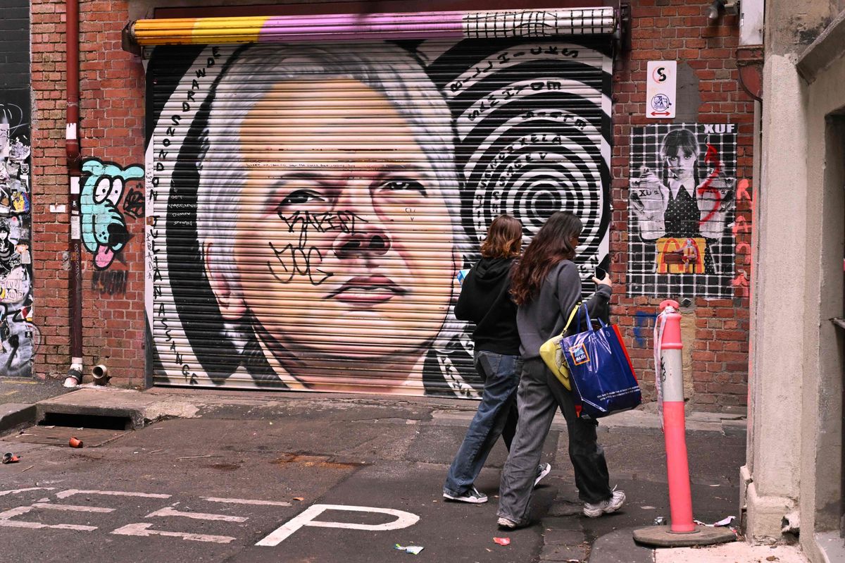 Weltweit für viele ein Held: Julian Assange, hier als Graffito auf einem Garagentor in Melbourne, Australien.