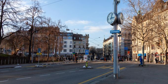 Der Helvetiaplatz im Kreis 4 in Zürich.