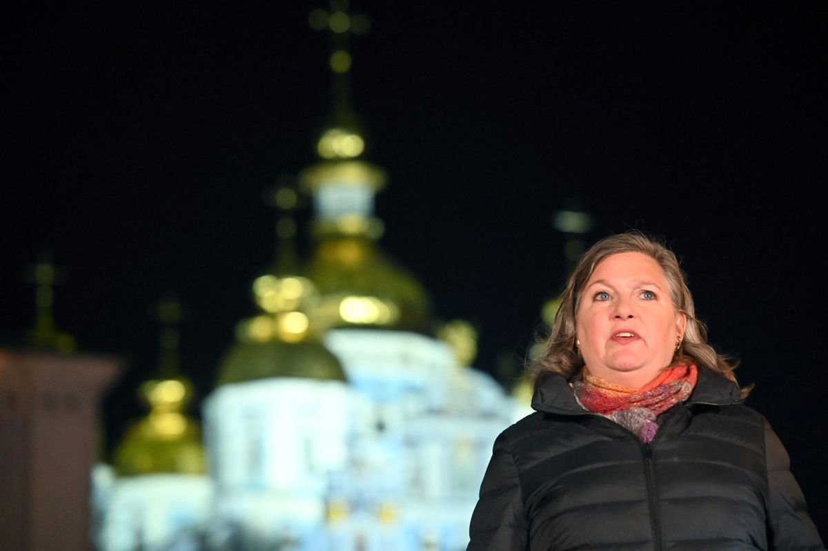 In Russland gleichermassen unbeliebt wie in der EU: Die US-Topdiplomatin Victoria Nuland – hier in Kiew – tritt zurück. 