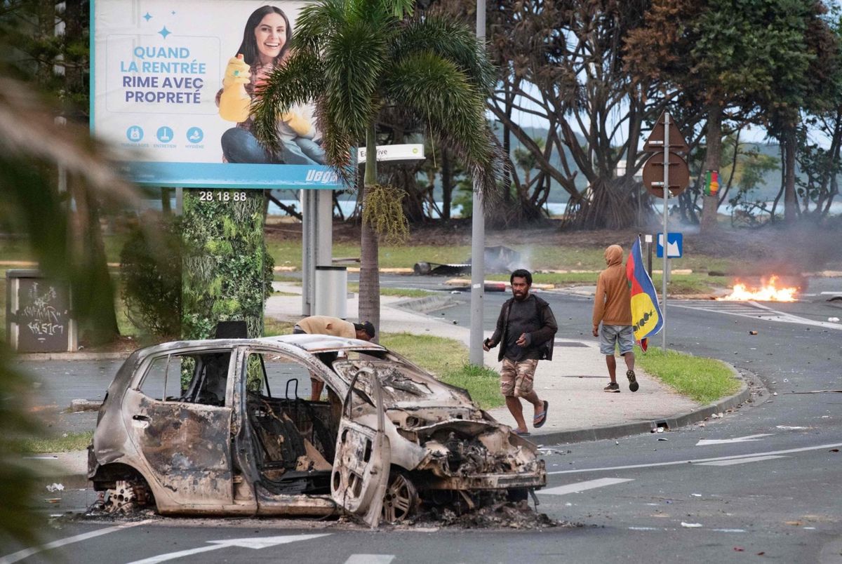 «Aufständische Lage»: Gewaltszene aus Nouméa in Neukaledonien.