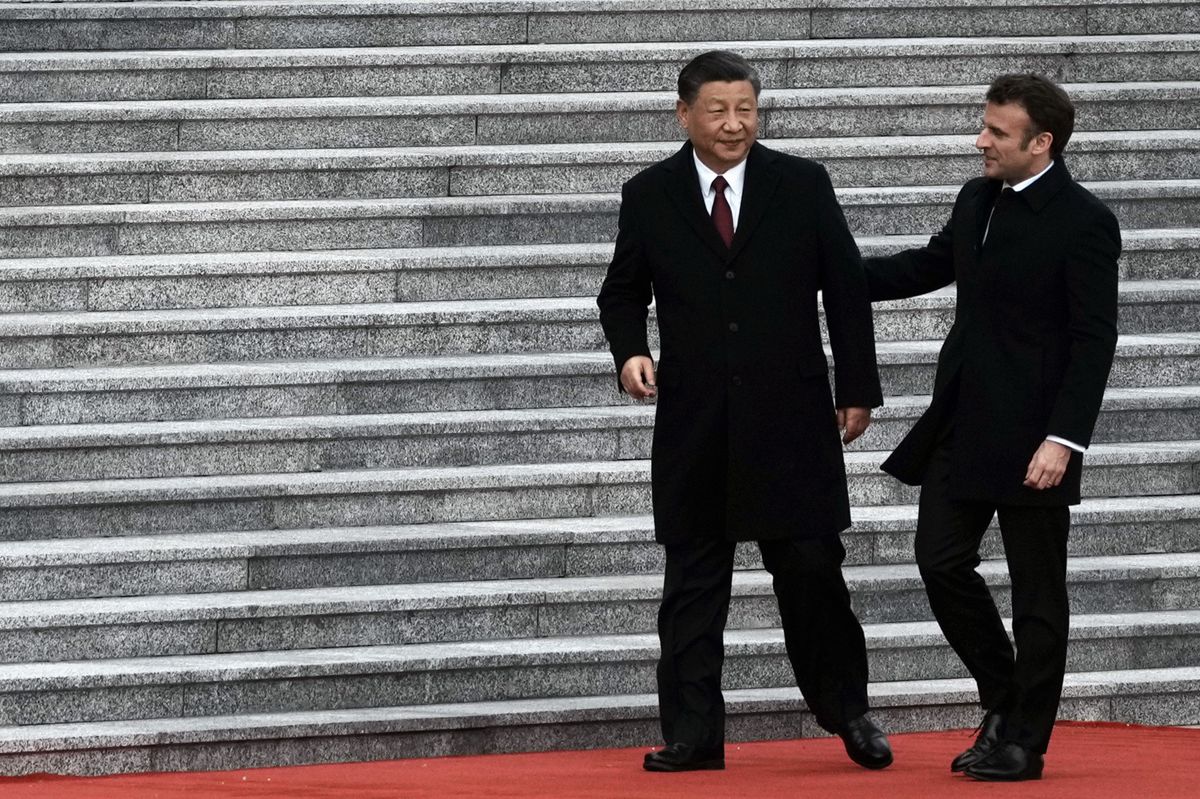 Der französische Präsident Emmanuel Macron beim Staatsbesuch in China, 6. April 2023.