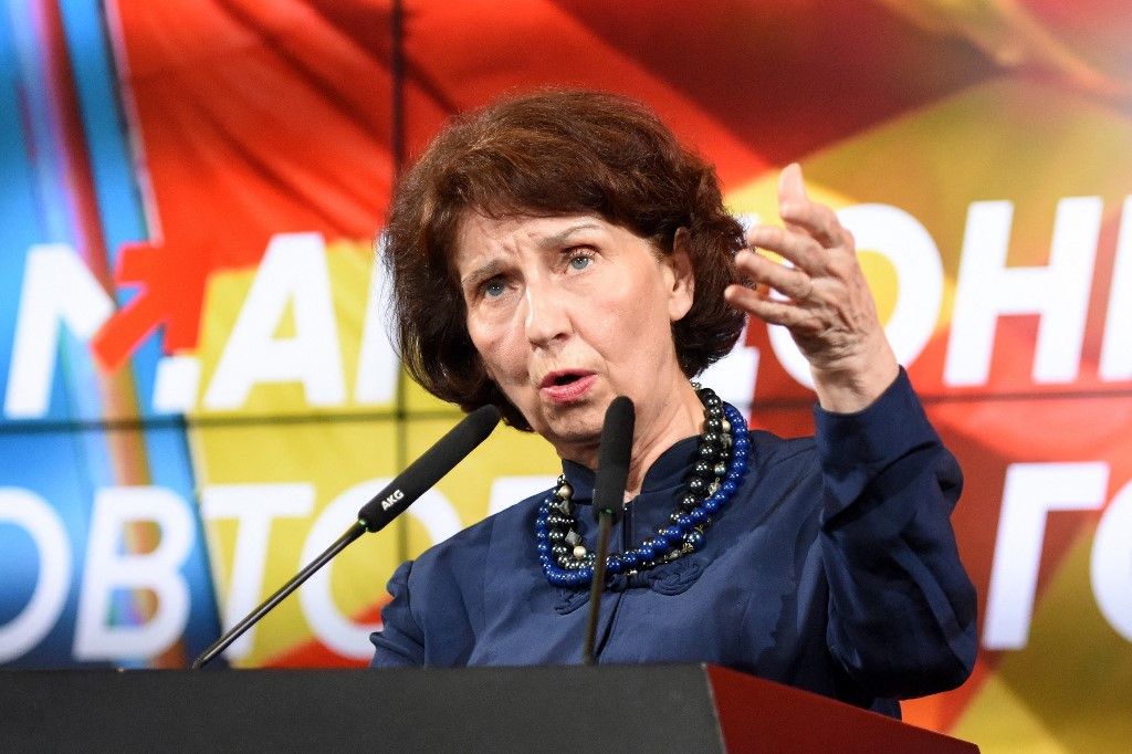 Gordana Siljanovska-Davkova könnte die erste nordmazedonische Präsidentin werden. (8. März 2024)